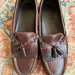 Sperry Brown Leather Loafers with Tassels